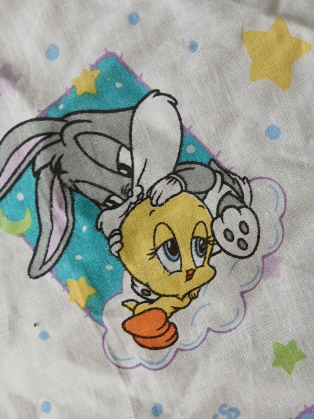 Vintage 1998 Warner Bros Fabric Baby Bugs & Tweety